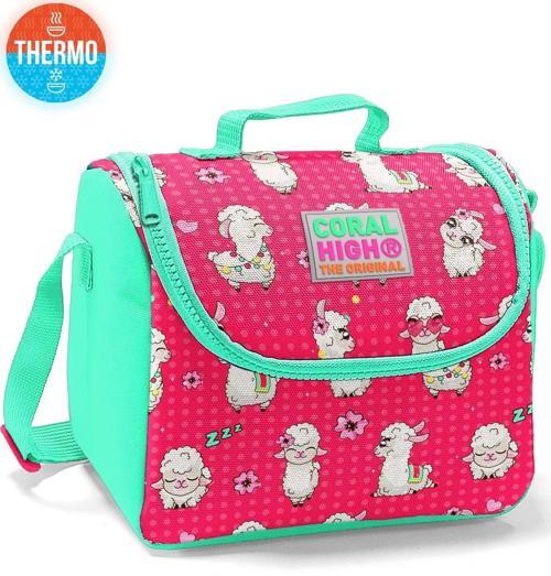 Kids Neon Mercan Alpaka Desenli Thermo Beslenme Çantası 22847