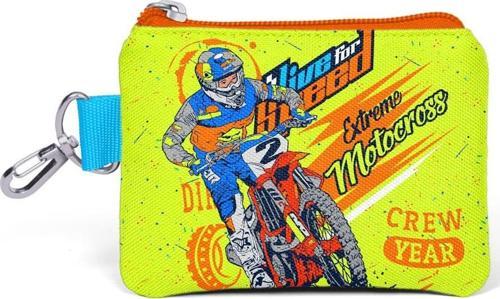 Kids Fosforlu Sarı Saks Motorsiklet Desenli Bozuk Para Çantası 21842