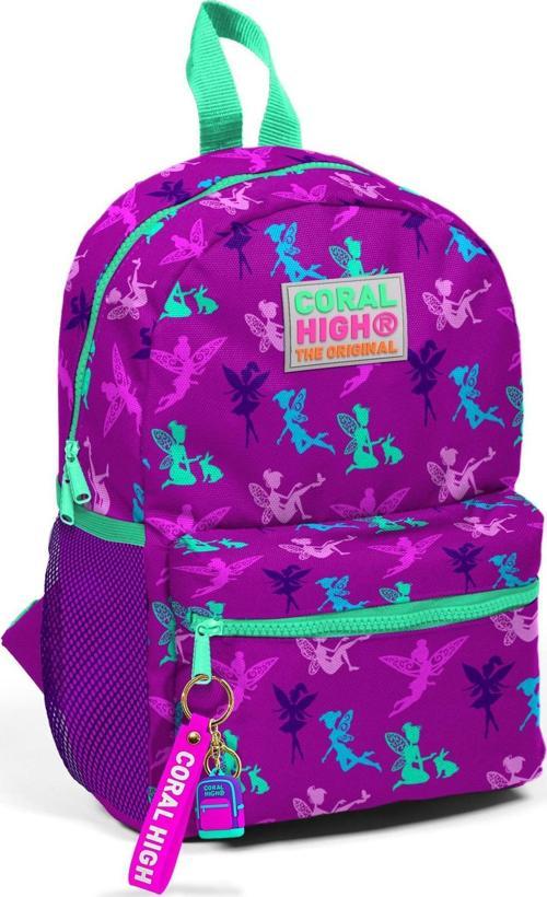 Kids Koyu Pembe Peri Desenli İki Bölmeli Yuva Sırt Çantası 23338