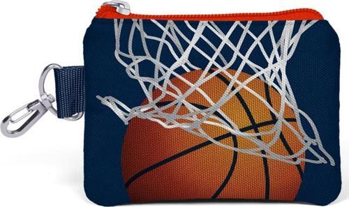 Kids Lacivert Turuncu Basketbol  Desenli Bozuk Para Çantası 21798