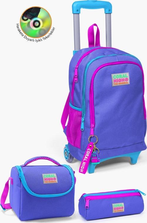 Kids Lavanta Çekçekli  3’lü Okul Çanta Seti SET0123903