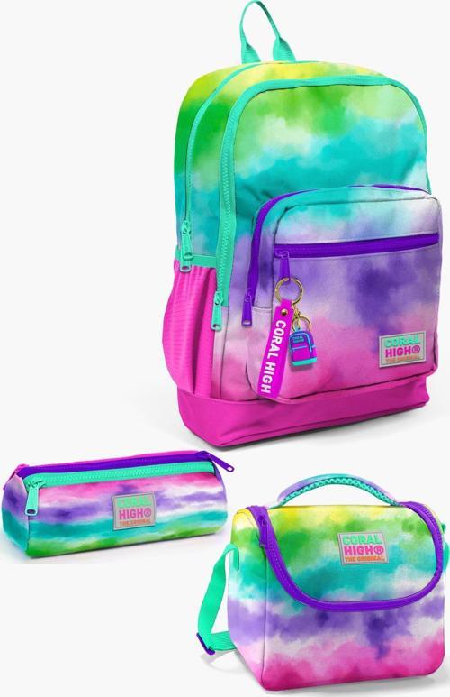 Kids Renkli Batik Desenli 3’lü Okul Çanta Seti SET0123739