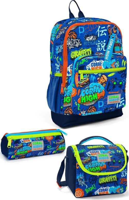 Kids Saks Grafiti Desenli 3’lü Okul Çanta Seti SET0123767