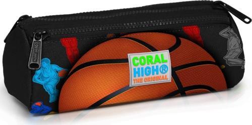 Kids Siyah Basketbol Desenli Üç Bölmeli Kalem Çantası 22321