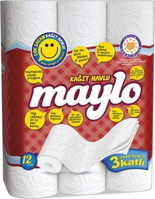Kağıt Havlu 3 Katlı 12 Rulo (kokusuz) Kağıt Havlu 3 Katlı 12li