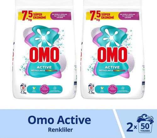 Active Beyazlar Ve Renkliler Toz Deterjanı 7.5 Kg X2