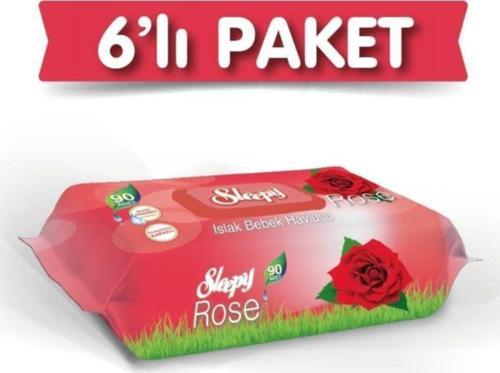 Gül Kokulu Islak Havlu 6x90 Lı 6 Paket 540 Yaprak