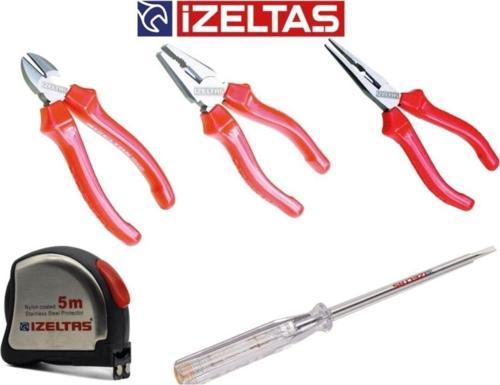 5 Parça El Aleti Seti Pense + Yankeski + Kargaburun + 5 Mt+ Kontrol Kalemi 190 Mm Düz Uçlu