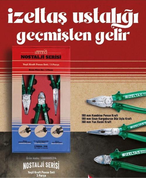 Yeşil Kraft Pense Seti 3'lü