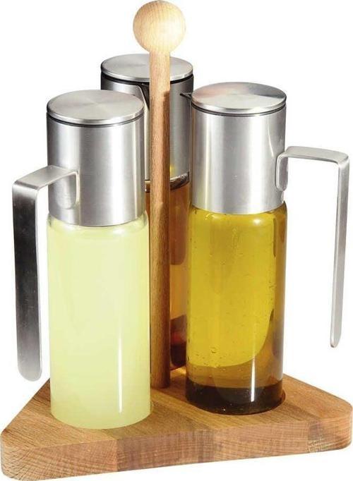 Ahşap Standlı 3' lü  Yağdanlık Takımı GRV-3003