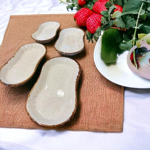 Porselen Tabak Desenli 19 Cm (4 Adet)