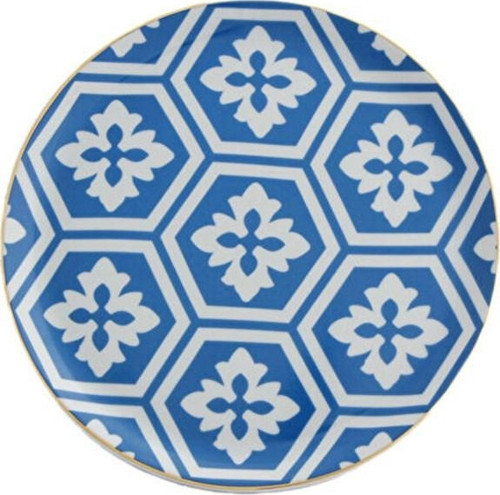 Morocco Desen 2 Mavi Düz Tabak 24 Cm