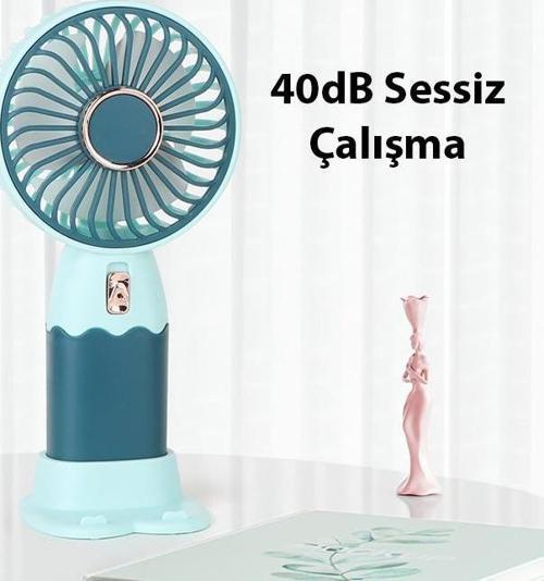 El Fanı ve Masaüstü Standlı Taşınabilir Süper Hızlı Serinletici Vantilatör, Ultra Hafif Fan Mavi