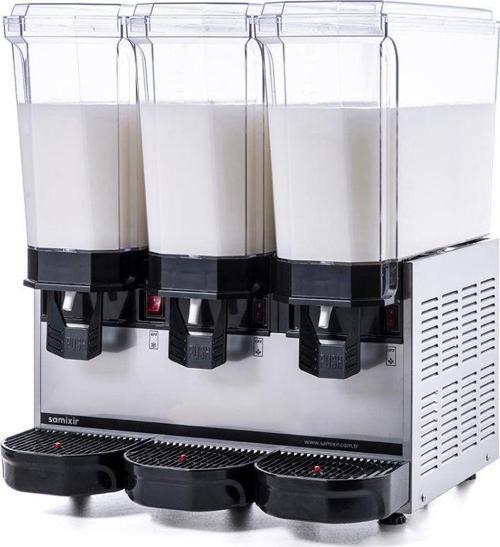 SAMIXIR Klasik Triple Karıştırıcılı Soğuk İçecek Dispenseri 20 L + 20 L + 20 L Inox 60.MMMI