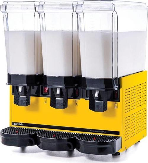 SAMIXIR Klasik Triple Karıştırıcılı Soğuk İçecek Dispenseri 20 L + 20 L + 20 L Sarı 60.MMMY