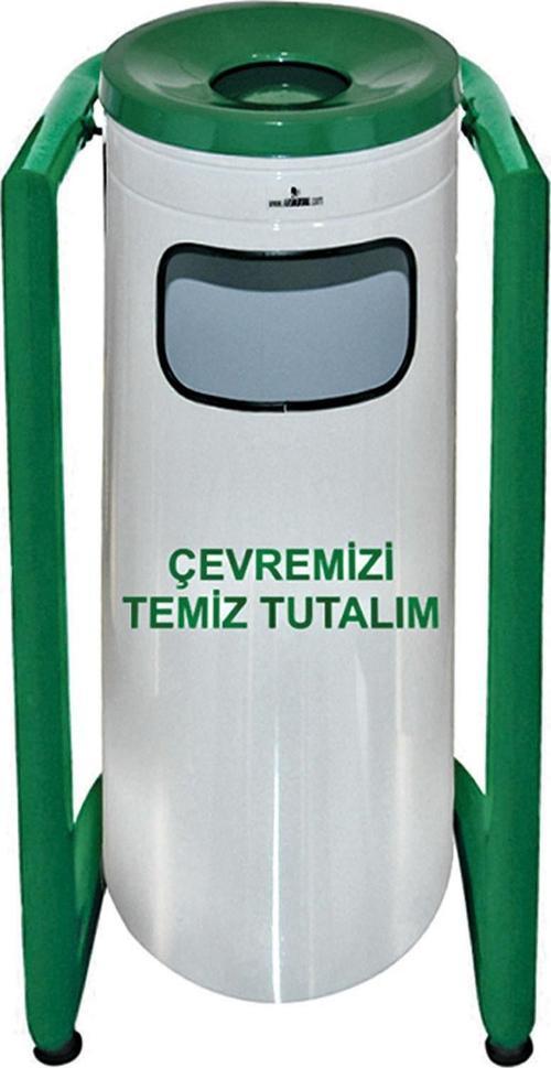 Bahçe U Tip Boyalı Çöp Kovası