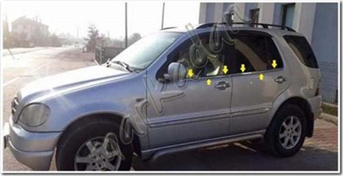 Mercedes ML Klasse W163 Cam Çıtası Nikelajı 1998-2005 6 Parça P.Çelik