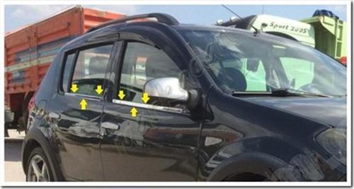 Dacia Sandero Cam Çıtası Nikelajı 2006-2012 4 Parça P.Çelik