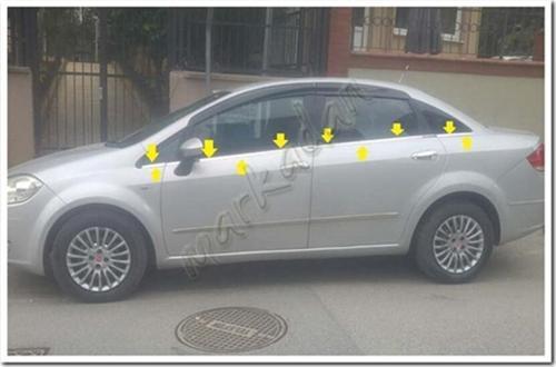 Fiat Linea Cam Çıtası Nikelajı 2006-2018 8 Parça P.Çelik