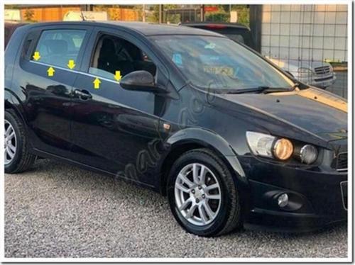Chevrolet Aveo HB Krom Cam Çıtası 2012 Sonrası 4 Parça Paslanmaz Çelik