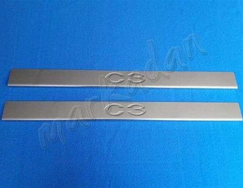 Citroen C3 Coupe Krom Kapı Eşiği 2002-2009 2 Parça Paslanmaz Çelik