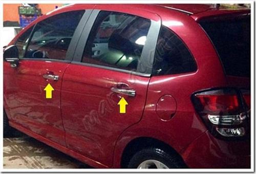 Citroen C3 Krom Kapı Kolu 2009-2016 4 Kapı Paslanmaz Çelik
