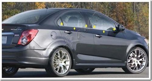 Chevrolet Aveo Sedan Krom Cam Çıtası 2006-2011 4 Parça Paslanmaz Çelik