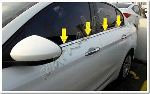 Fiat Egea Sedan Krom Cam Çıtası 2015 Sonrası 4 Parça Paslanmaz Çelik