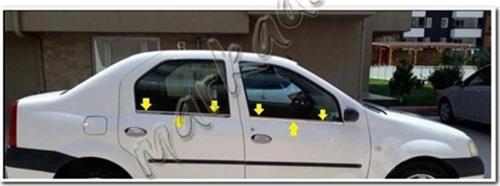 Dacia Logan Krom Cam Çıtası 2005-2012 4 Parça Paslanmaz Çelik