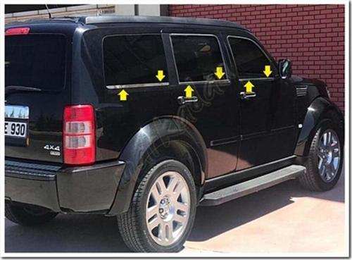 Dodge Nitro Krom Cam Çıtası 2007-2012 6 Parça Paslanmaz Çelik