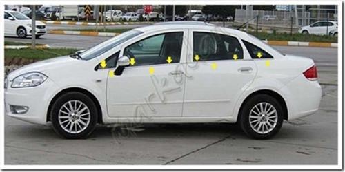 Fiat Linea Krom Cam Çıtası 2006-2018 8 Parça Paslanmaz Çelik