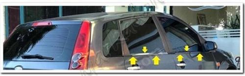 Ford Fiesta Krom Cam Çıtası 2002-2008 4 Parça Paslanmaz Çelik