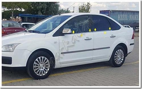 Ford Focus Sedan Krom Cam Çıtası 1998-2005 4 Parça Paslanmaz Çelik
