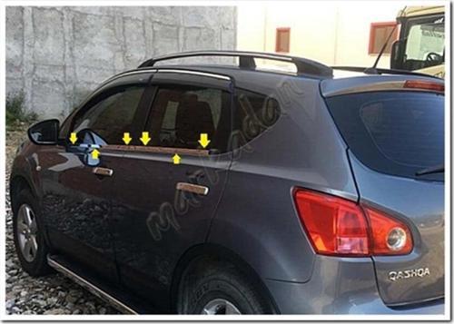 Nissan Qashqai Krom Cam Çıtası 2007-2014 4 Parça Paslanmaz Çelik