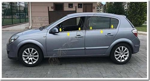 Opel Astra H HB Krom Cam Çıtası 2004-2013 4 Parça Paslanmaz Çelik