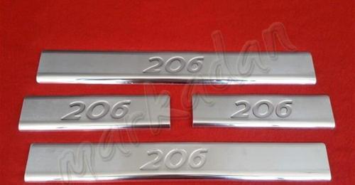 Peugeot 206 Krom Kapı Eşiği 1998-2012 4 Parça Paslanmaz Çelik