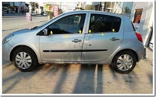 Renault Clio 3 HB Krom Cam Çıtası 2006-2011 4 Parça Paslanmaz Çelik