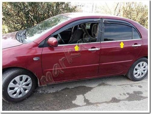 Toyota Corolla Sedan Krom Cam Çıtası 2002-2006 4 Parça Paslanmaz Çelik