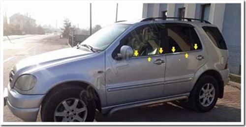 Mercedes ML Klasse W163 Krom Cam Çıtası 1998-2005 6 Parça Paslanmaz Çelik