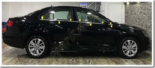 VW Jetta Krom Cam Çıtası 2011-2017 6 Parça Paslanmaz Çelik