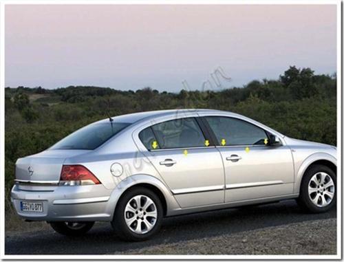 Opel Astra H Sedan Krom Cam Çıtası 2008-2013 4 Parça Paslanmaz Çelik