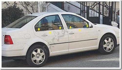 VW Bora Krom Cam Çıtası 1998-2004 4 Parça Paslanmaz Çelik