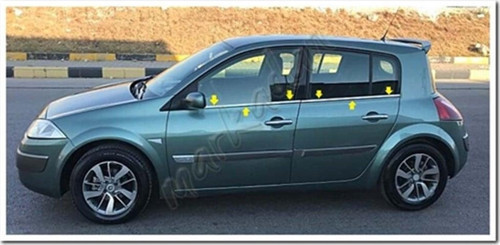 Renault Megane 2 HB Krom Cam Çıtası 2004-2010 4 Parça Paslanmaz Çelik