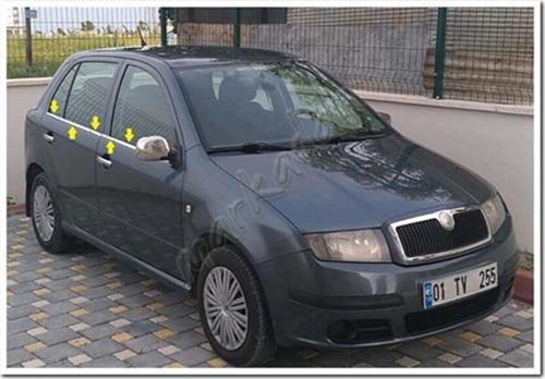 Skoda Fabia HB Krom Cam Çıtası 2000-2007 4 Parça Paslanmaz Çelik