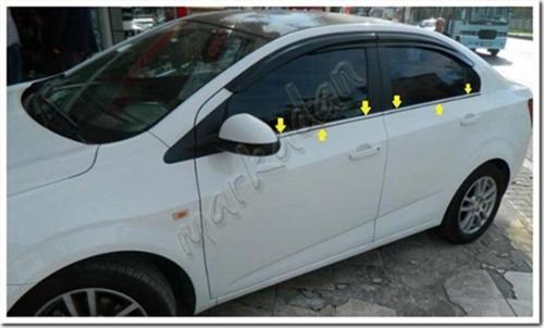Chevrolet Aveo Sedan Krom Cam Çıtası 2006-2011 4 Parça Paslanmaz Çelik