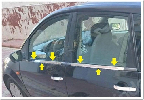 Ford Fiesta Krom Cam Çıtası 2002-2008 4 Parça Paslanmaz Çelik