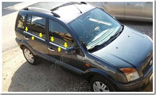 Ford Fusion Krom Cam Çıtası 2002-2012 4 Parça Paslanmaz Çelik