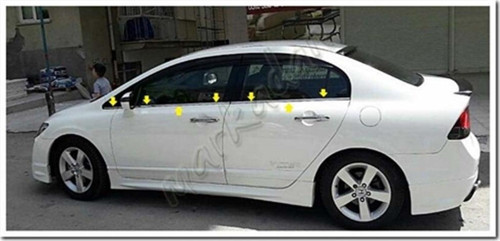 Honda Civic Krom Cam Çıtası 2006-2011 6 Parça Paslanmaz Çelik