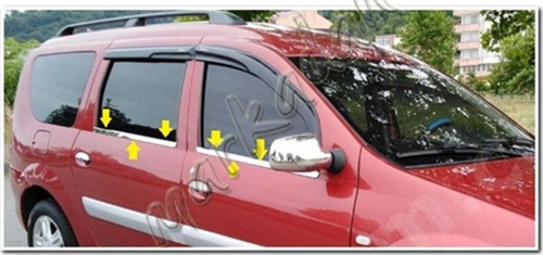 Dacia Logan Mcv Krom Cam Çıtası 2006-2013 4 Parça Paslanmaz Çelik