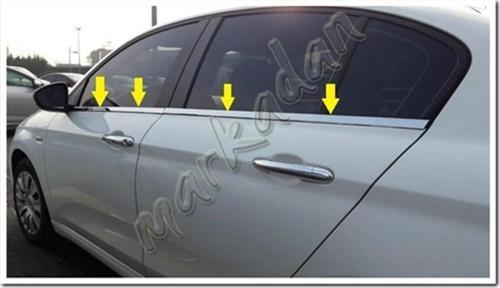 Fiat Egea Sedan Krom Cam Çıtası 2015 Sonrası 4 Parça Paslanmaz Çelik